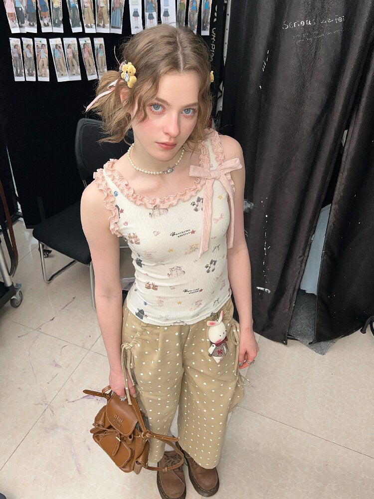 Printed Wood Ear Slim Camisole【s0000016623】