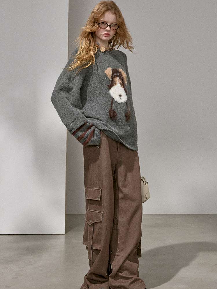 Puppy Kissing Bear Sweater Skirt【s0000015068】