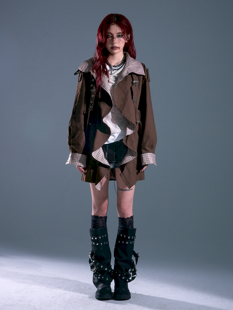 Lapel Mid-Length Silhouette Trench Coat【s0000013689】
