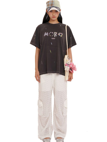 Round neck loose retro casual short-sleeved T-shirt【s0000013458】