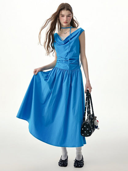 Retro Lazy Waist Cinching Long Dress【s0000017310】