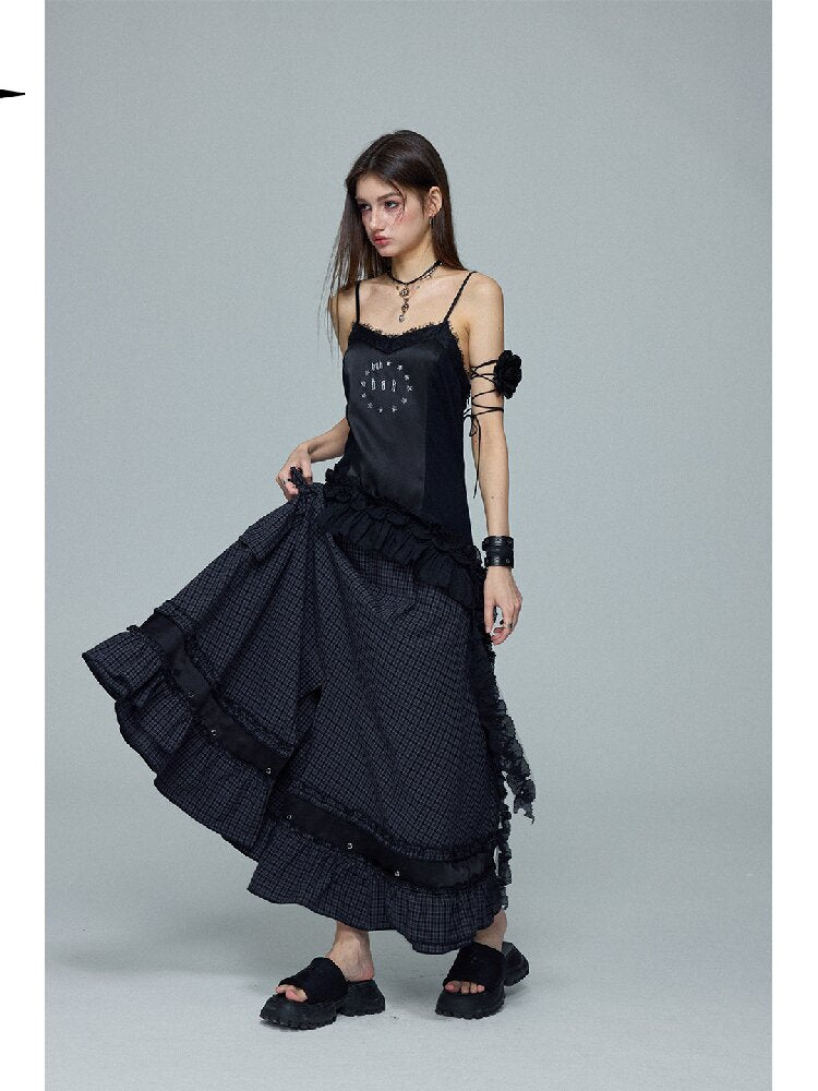 Plaid Patchwork Star Print Dress【s0000016686】