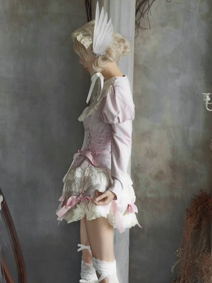 Pull-Up Hem Blouse and Tiered Skirt【s0000014433】