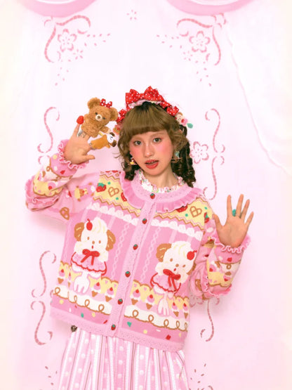 Sweet Pink Knit Cardigan Jacket【s0000014164】