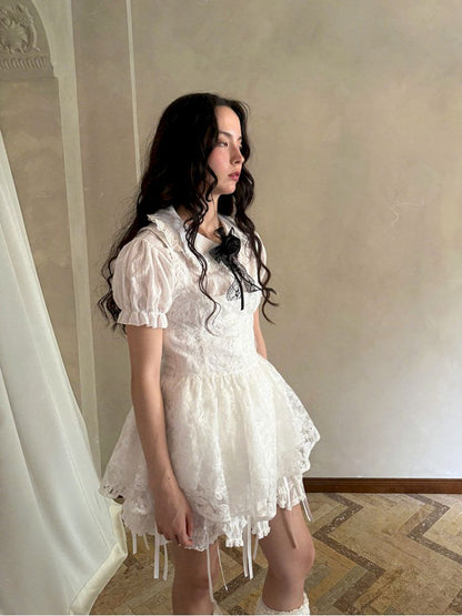 Double-layer bow-tie short skirt【s0000012764】