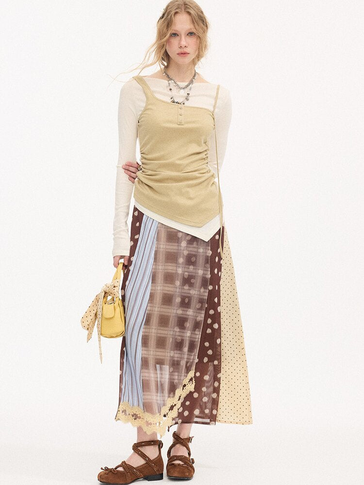 Tencel Wool Faux Two Piece Top【s0000015899】