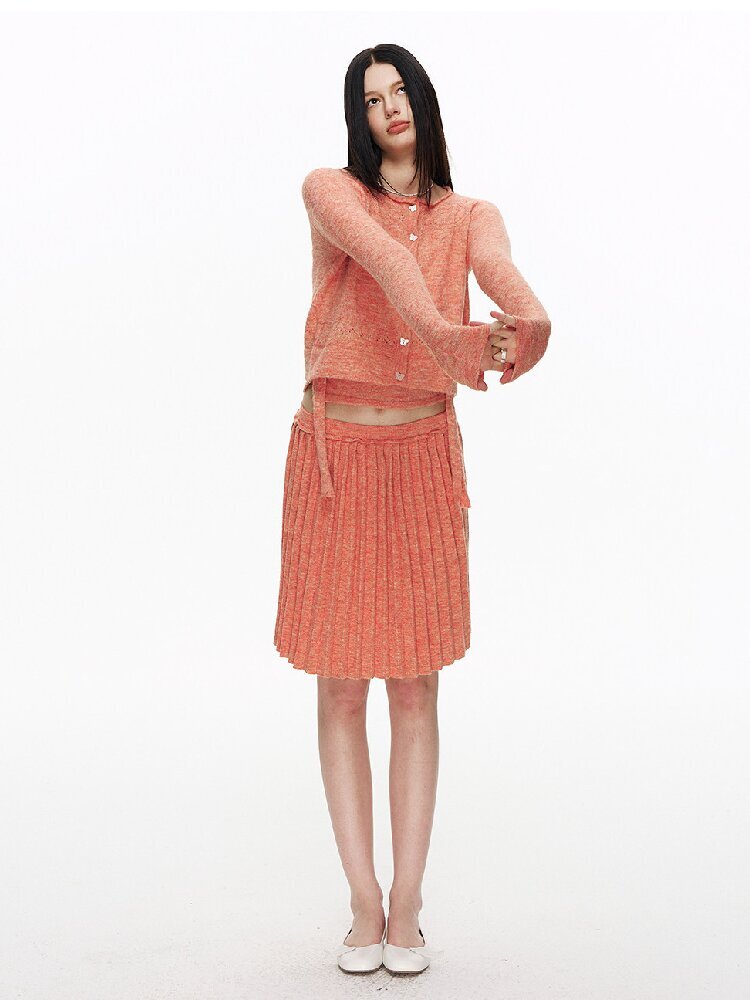 Sunset Floral Pleated Knit Set【s0000015870】