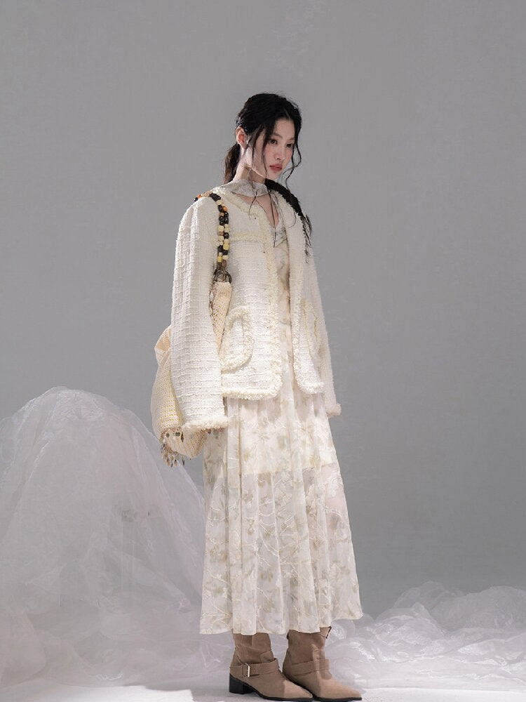 Broken Apricot White Wool Jacket【s0000015735】