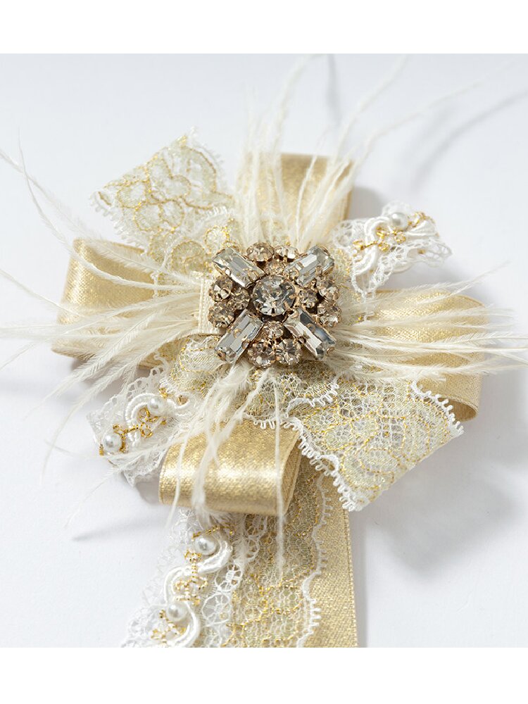 Court Lace Satin Ribbon Brooch【s0000017246】
