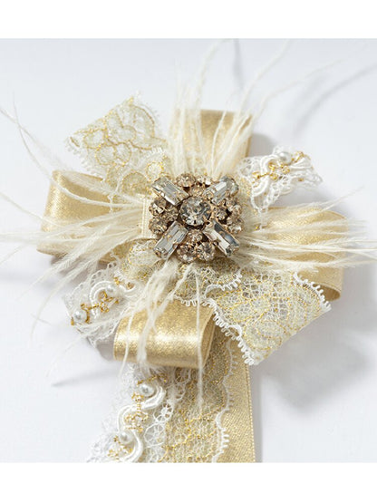 Court Lace Satin Ribbon Brooch【s0000017246】