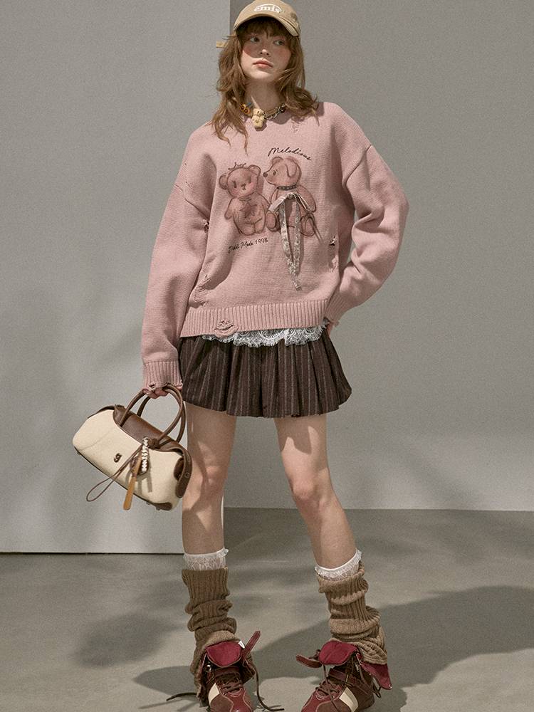 Oversized Long-Sleeve Knit Sweater【s0000014392】