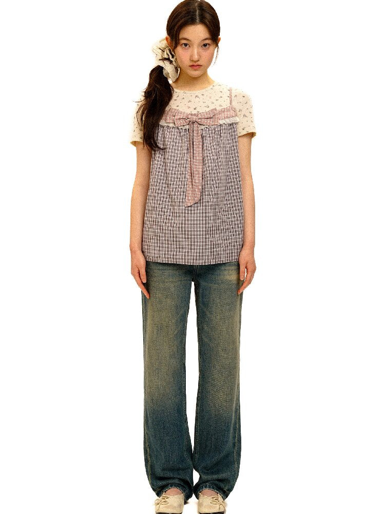 Distressed Stitch Denim Pants【s0000017941】