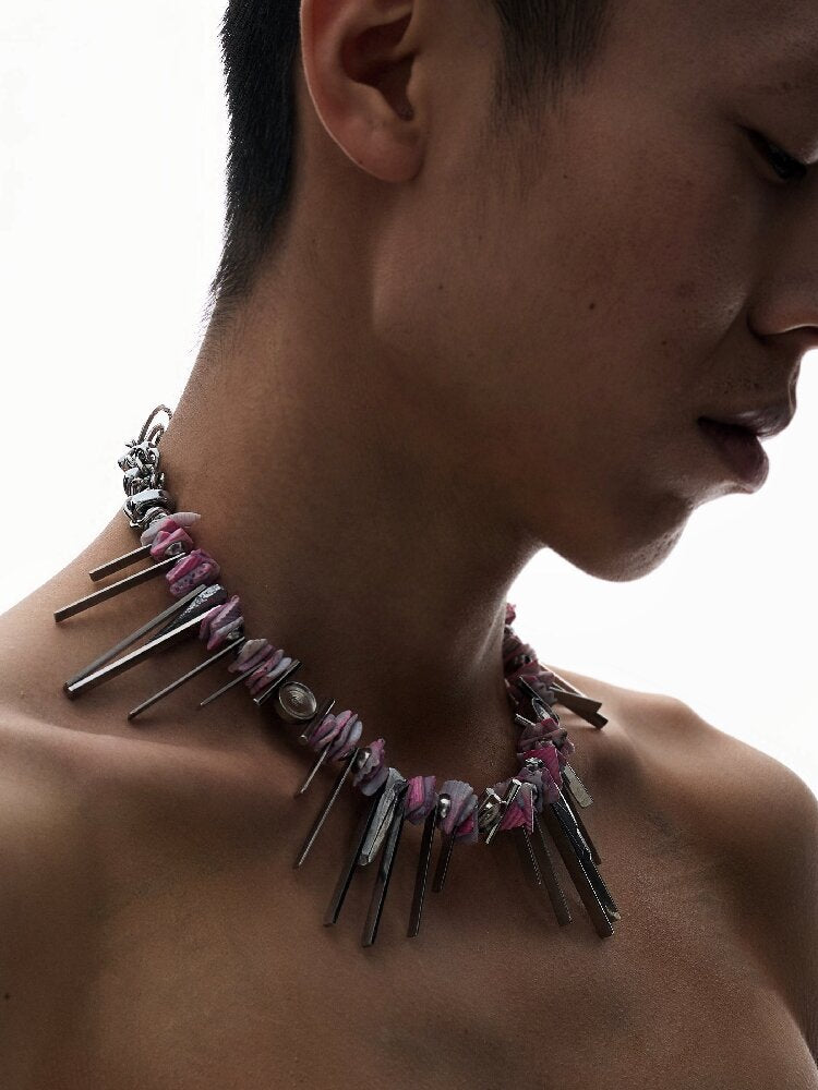 Illusory Gravity Shell Futuristic Necklace【s0000018852】