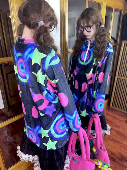 Loose Thin Pile Long Sleeve Top【s0000014630】