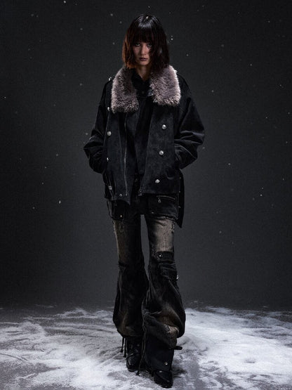 Vintage Suede Fur Collar Jacket【s0000019300】
