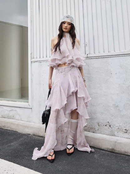 Romantic Ruffle Two-Piece Dress【s0000016868】