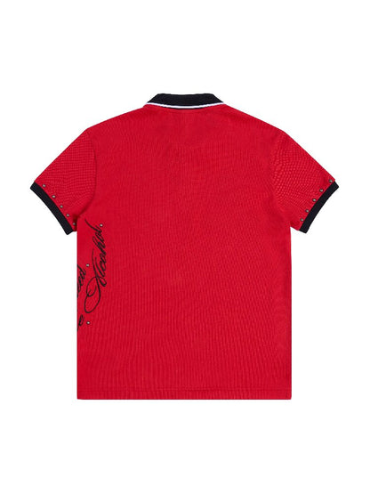 Blazing Soul Embroidered Polo Shirt【s0000016960】