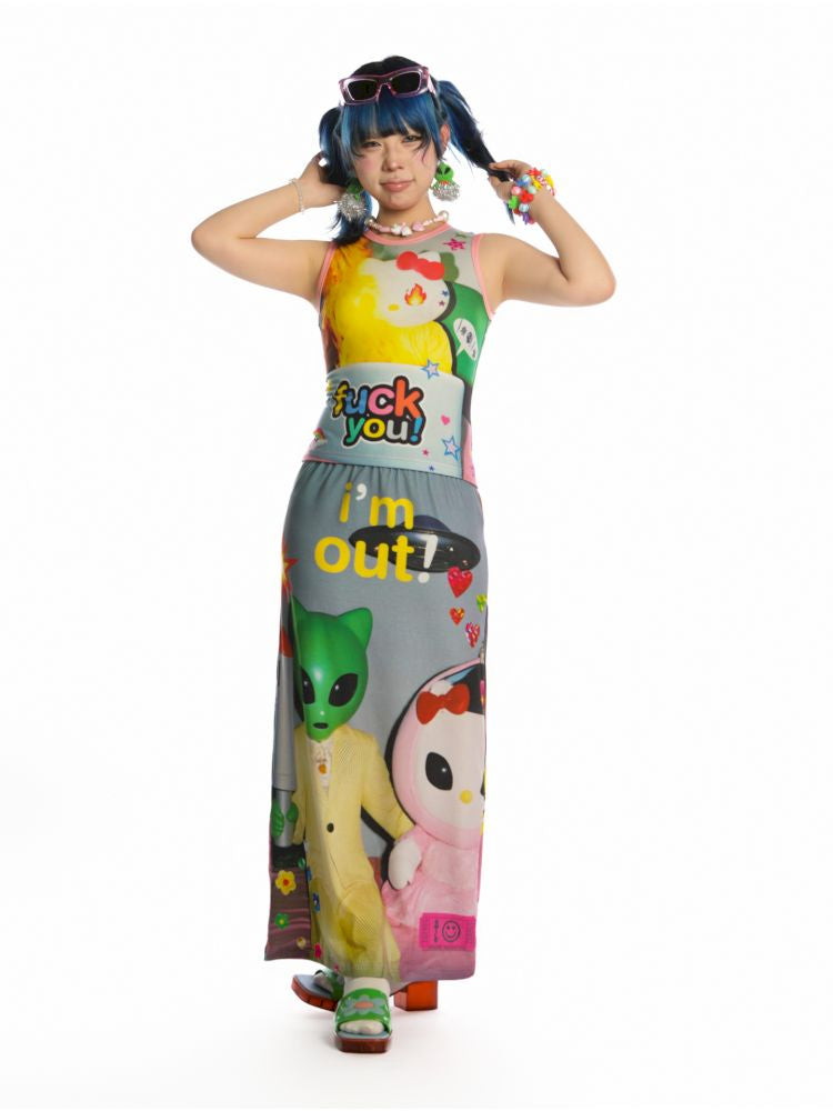 Y2K Stretch Casual Halter Long Skirt【s0000013521】