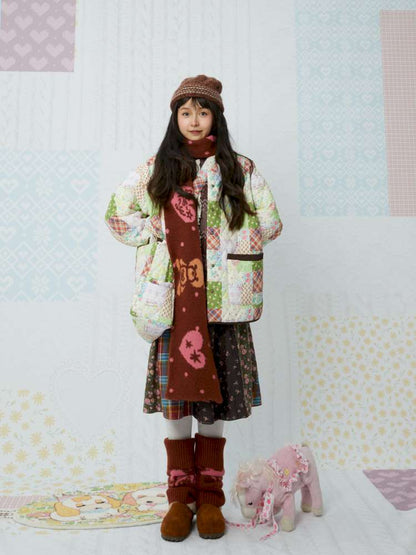 Bear Print Brown Knitted Leg Cover【s0000015035】