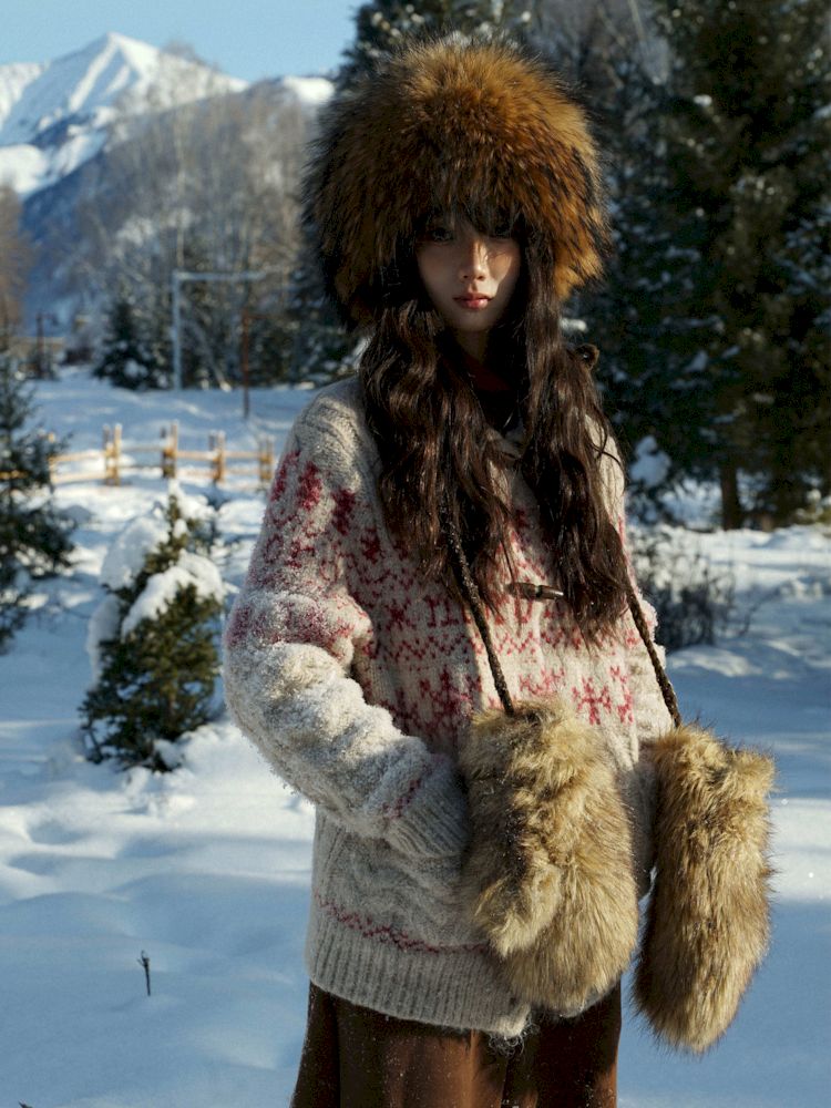 Knitted plush gloves 【s0000006016】