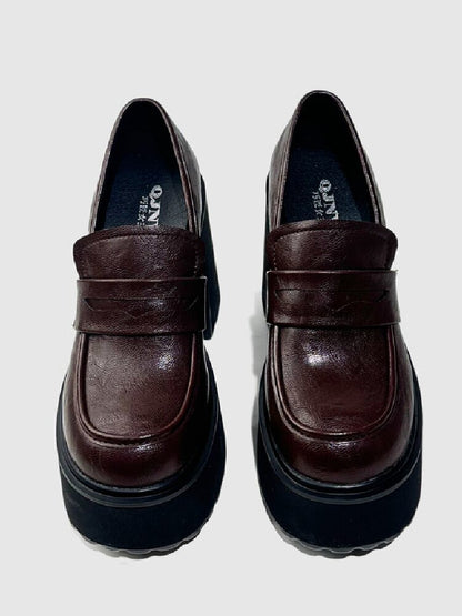 Matte Leather High Heel Loafers【s0000015716】