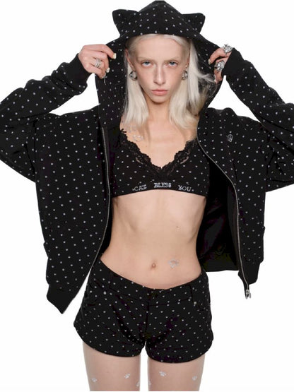 Cat Claw Polka Dot Printed Pants【s0000011586】