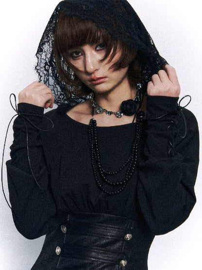 Court Punk Patchwork Hooded Knitwear【s0000015964】