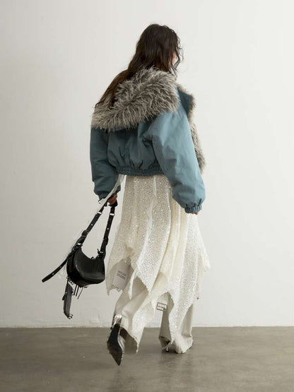 Aviator Hooded Fur Short Jacket【s0000015189】