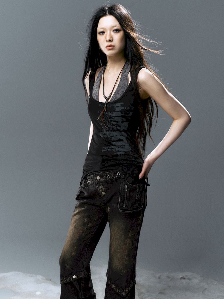 Overlay neck camisole undershirt【s0000012643】