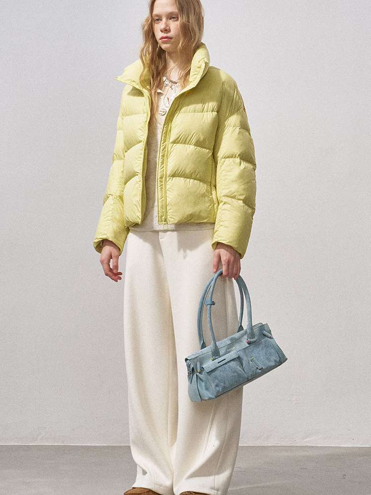 White Duck Down Ribbed Down Jacket【s0000015211】