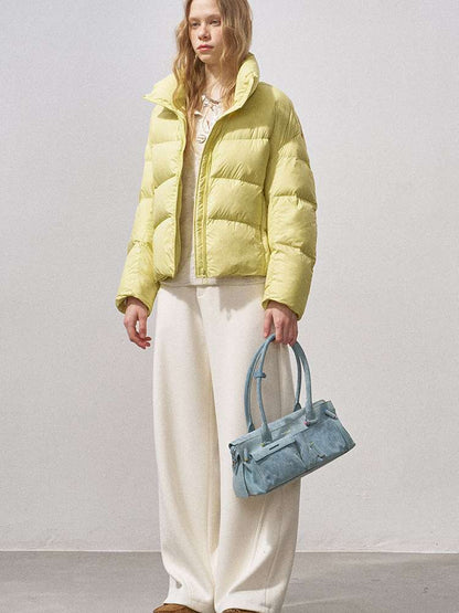 White Duck Down Ribbed Down Jacket【s0000015211】