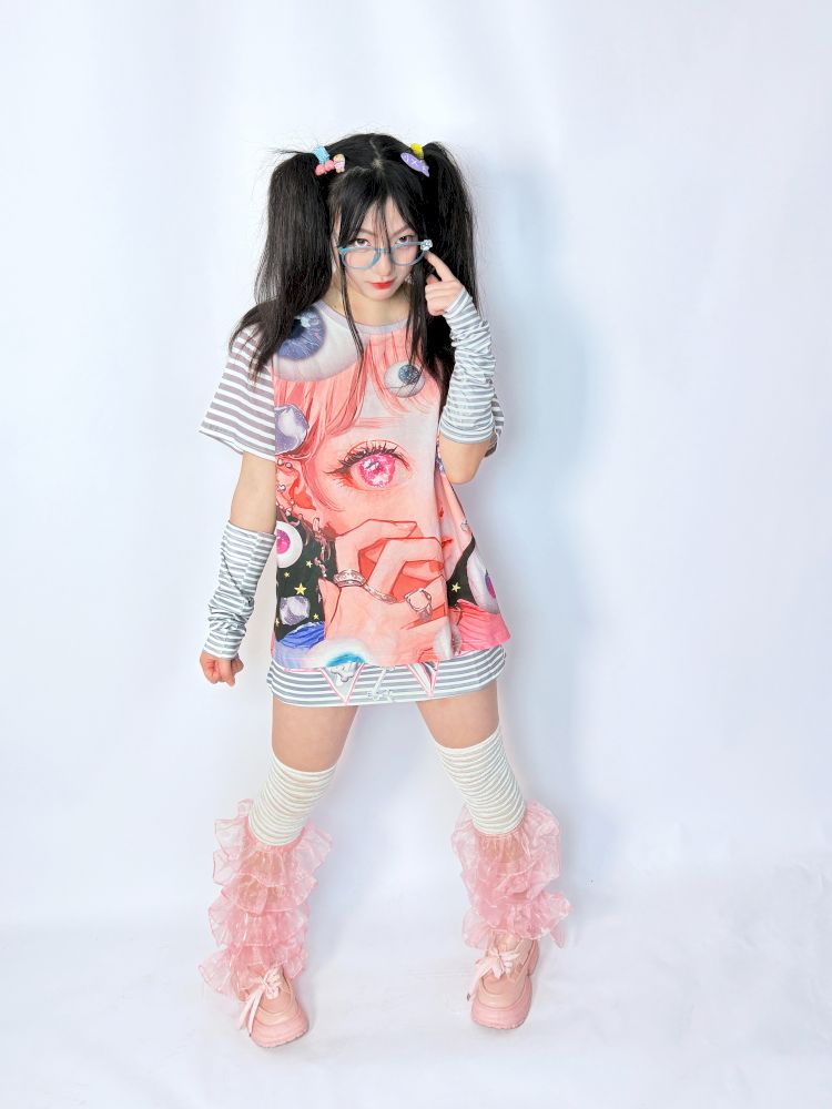 Y2k secondary subculture loose cotton T-shirt【s0000013285】