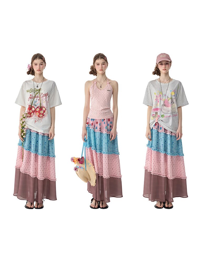 Pastoral Poem Floral Long Skirt【s0000017261】
