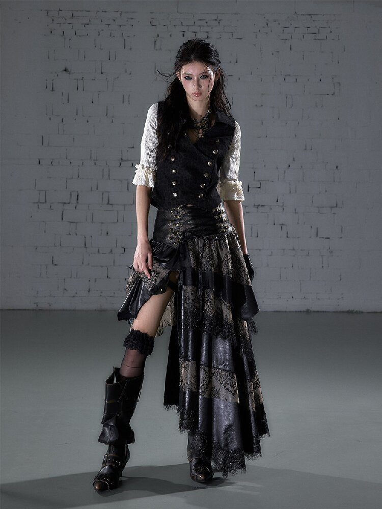 Lace Patchwork Irregular Skirt【s0000015935】
