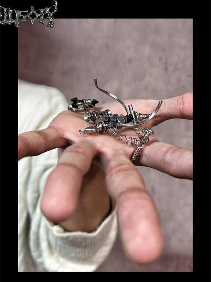 Punk Mechanical Joint Adjustable Ring【s0000018881】
