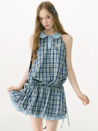 Summer Plaid Doll Collar Dress Girl【s0000017149】