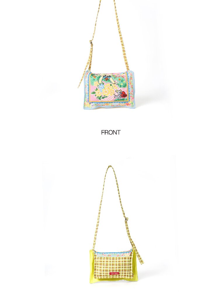 Yellow Plaid Handkerchief Kitten Crossbody Bag【s0000019248】