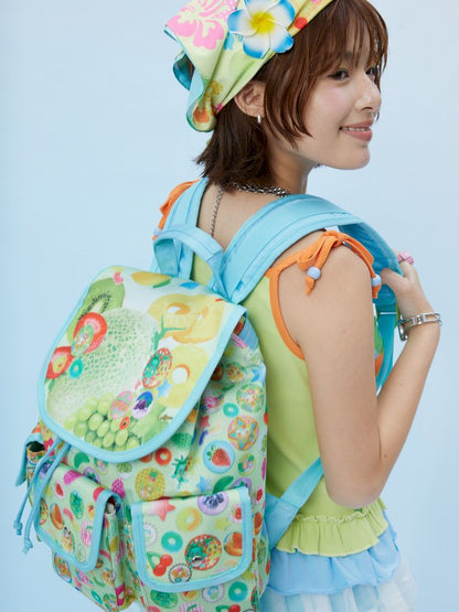 Fruit Print Cute Wings Backpack【s0000013162】
