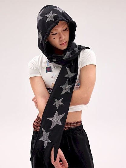 Pentagram Hot Drill Scarf Hat【s0000012183】