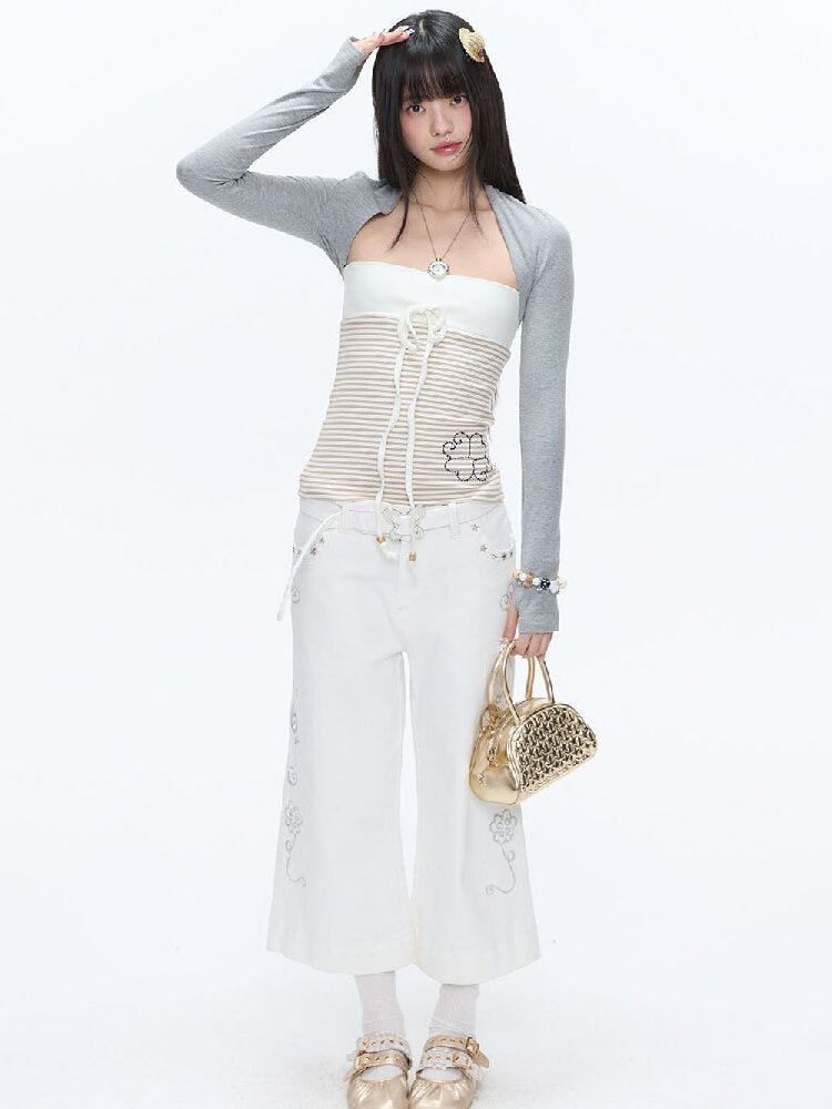Diamond Striped Halterneck Top【s0000016386】