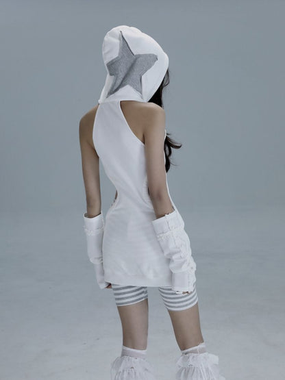 Long hoodie skeleton sweater dress【s0000013482】