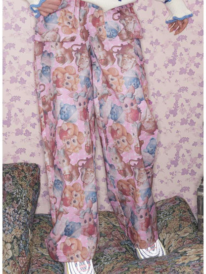 Pink Animal Print High Waist Pants【s0000015031】