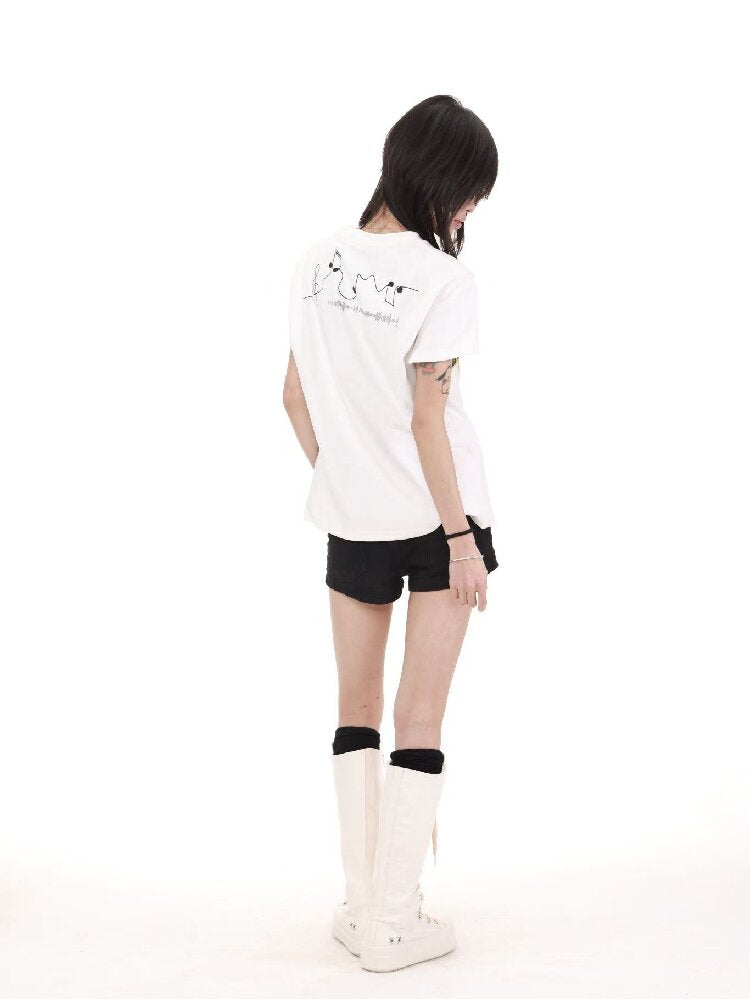 Portrait Embroidery Street Tee【s0000018223】