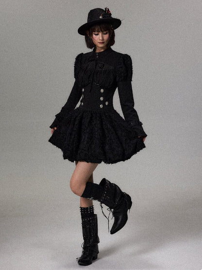 Sleeve Waist Cinching A Line Dress【s0000018489】