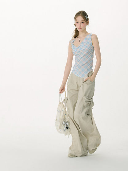 Summer Plaid Bow Vest Camisole【s0000017151】