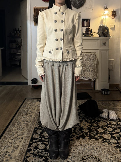 Mid-Century Lantern Buttoned Culottes【s0000017969】