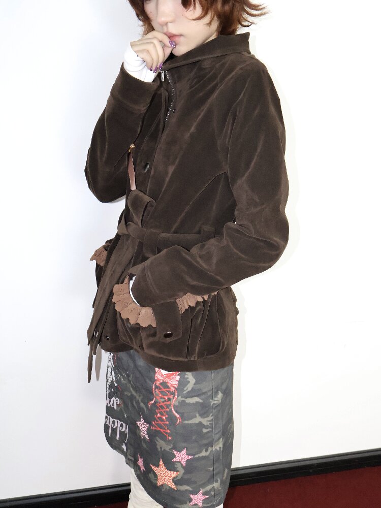 Vintage Badge Suede Patchwork Jacket【s0000018668】