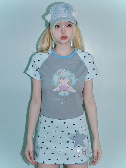 Star Plunge Short Sleeve T-Shirt【s0000012198】