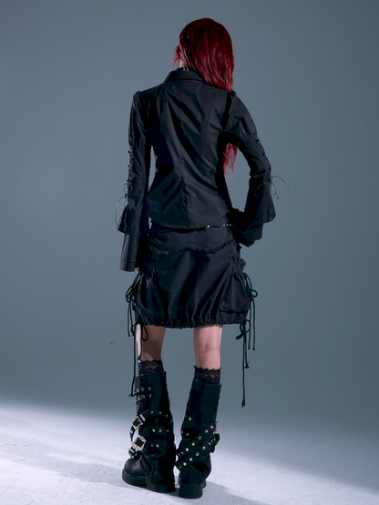Cinched Waist Long-Sleeve Shirt【s0000013913】