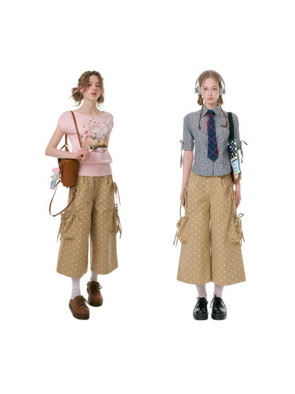 Polka Dot Wide Leg Workwear Slacks【s0000016604】
